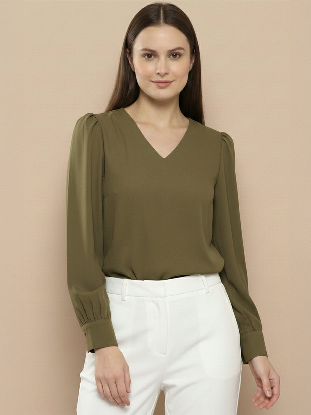 VORA LABEL Women Solid Regular Fit Top - Sky Blue