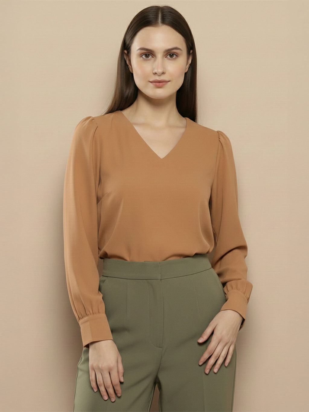 VORA LABEL Women Solid Regular Fit Top - Sky Blue