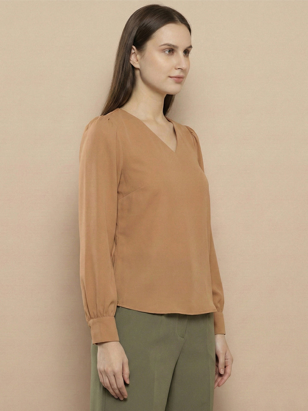 VORA LABEL Women Solid Regular Fit Top - Sky Blue