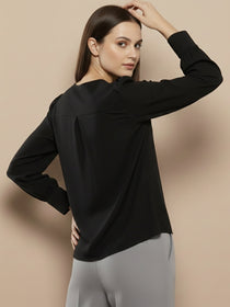 VORA LABEL Women Denim Solid Regular Fit Top - Yellow
