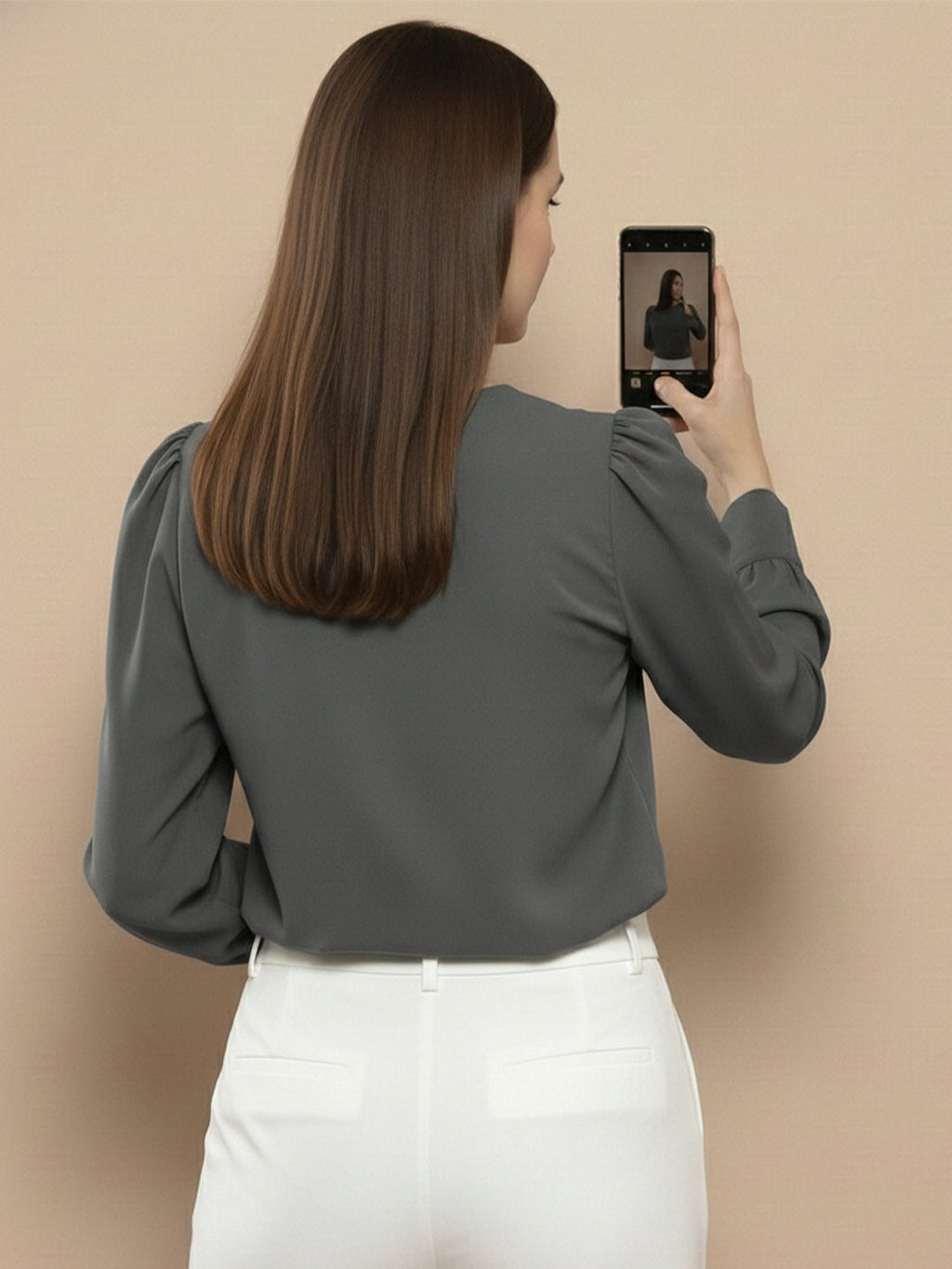 VORA LABEL Women Solid Regular Fit Top - Sky Blue