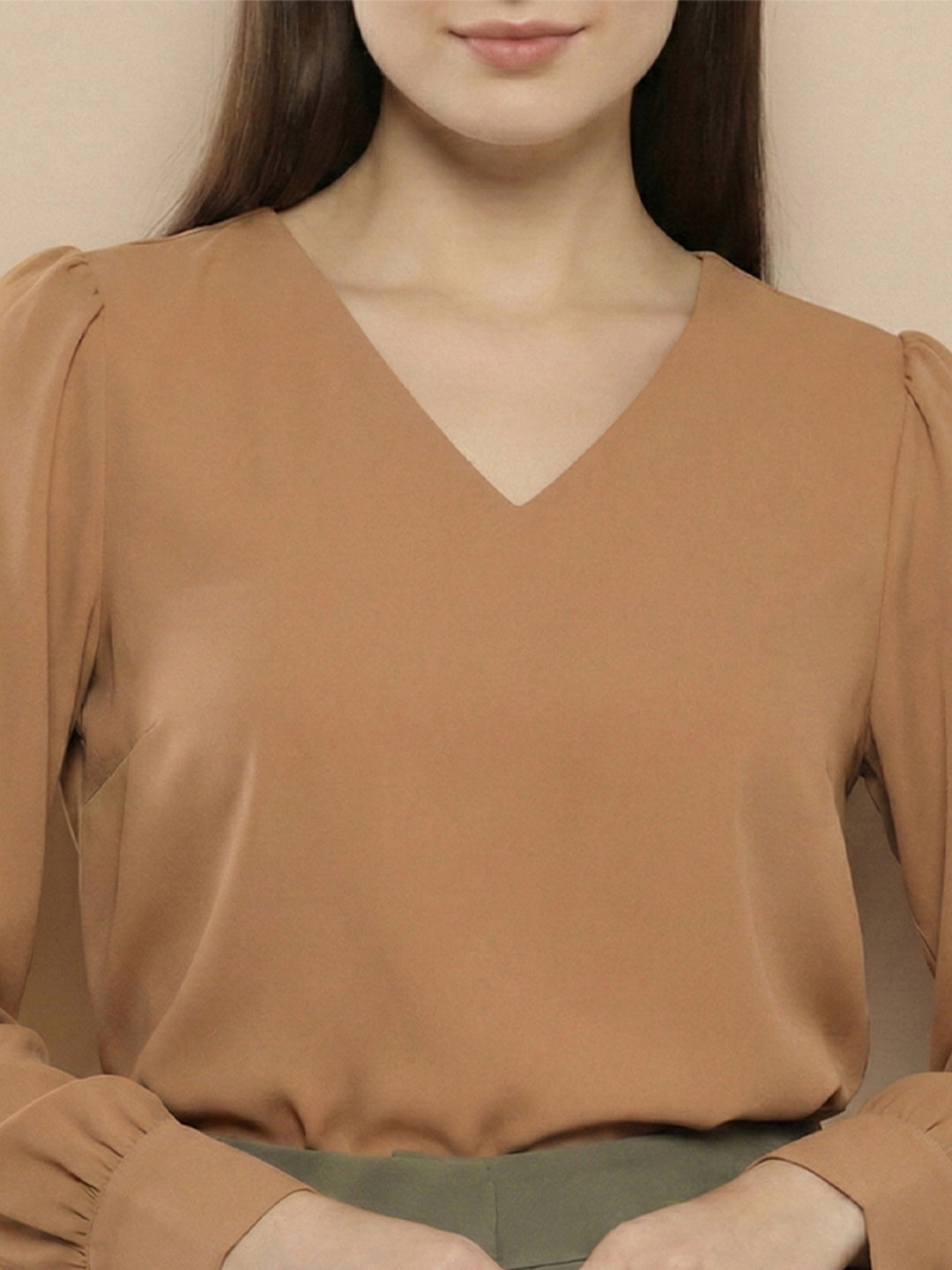 VORA LABEL Women Solid Regular Fit Top - Sky Blue