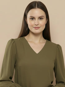 VORA LABEL Women Solid Regular Fit Top - Sky Blue