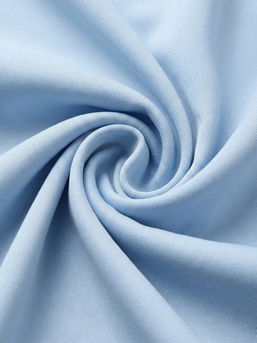 VORA LABEL Women Solid Regular Fit Top - Sky Blue