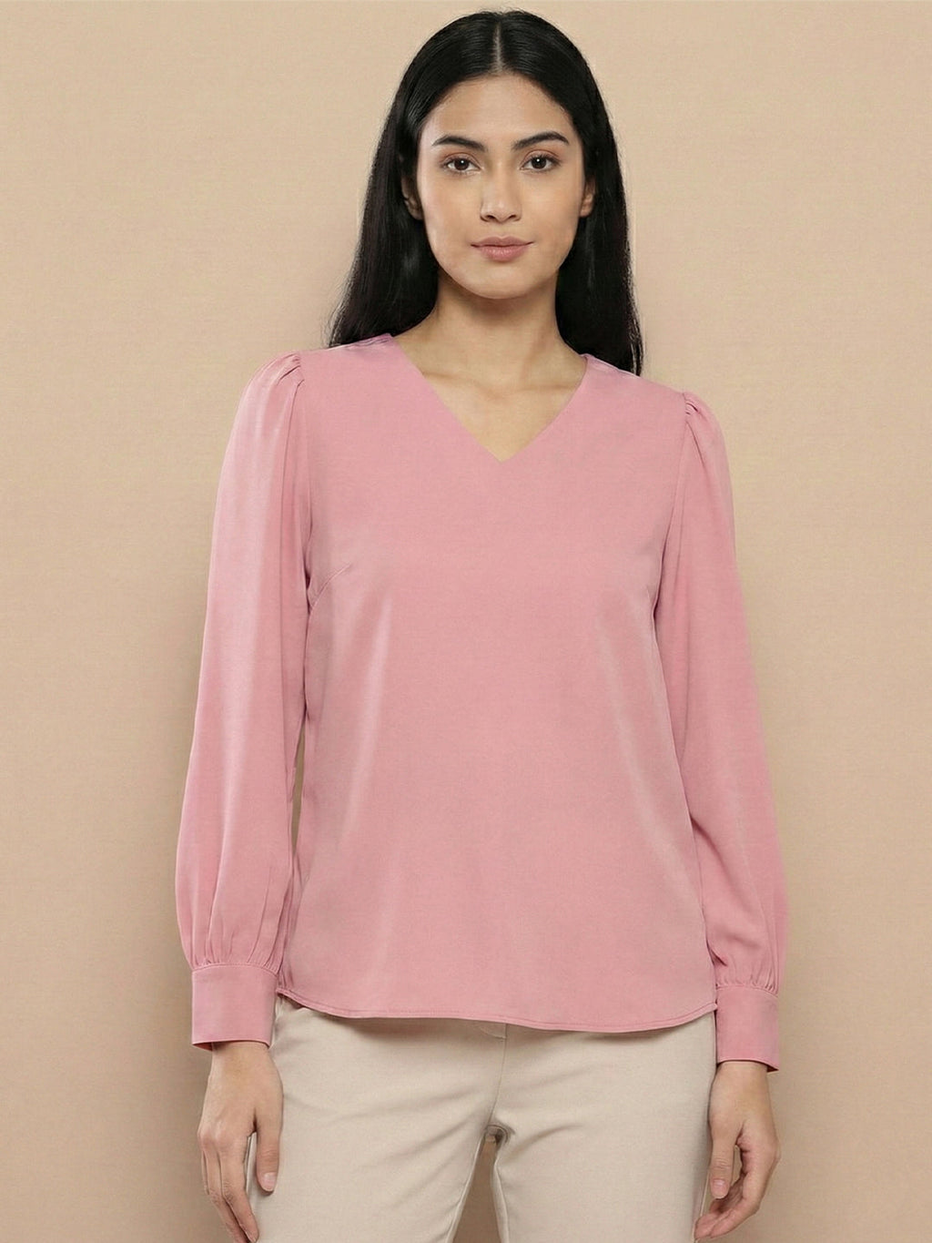 VORA LABEL Women Solid Regular Fit Top - Sky Blue
