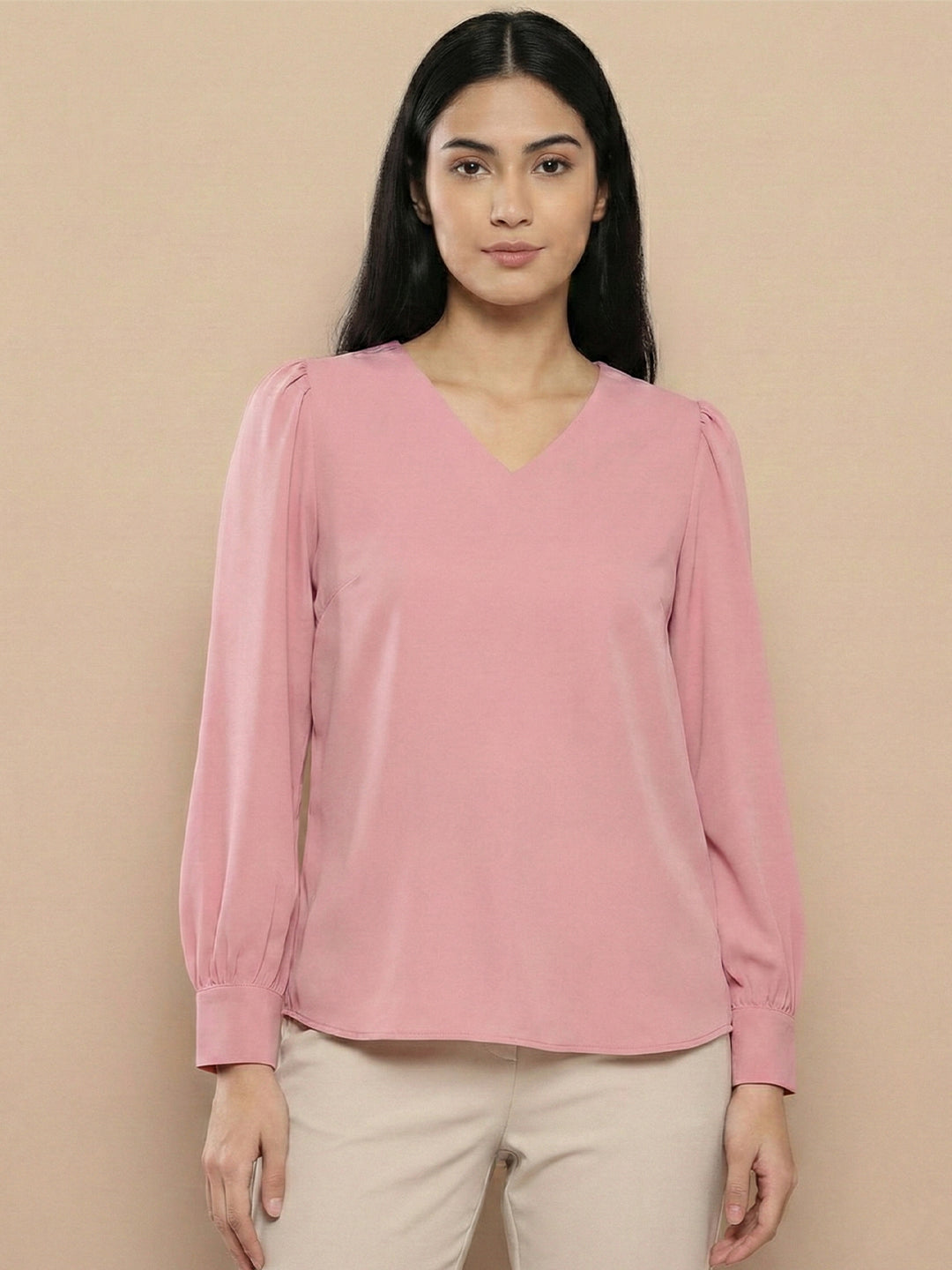 VORA LABEL Women Solid Regular Fit Top - Sky Blue