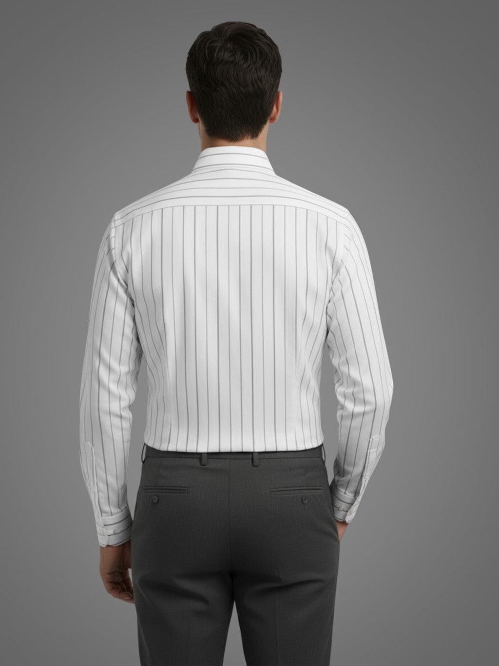 VORA LABEL Men Cotton Striped Regular Fit Casual Shirt - Black