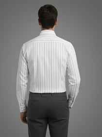 VORA LABEL Men Cotton Striped Regular Fit Casual Shirt - Black