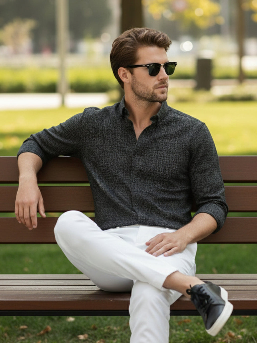 VORA LABEL Men Cotton Printed Regular Fit Casual Shirt - Red