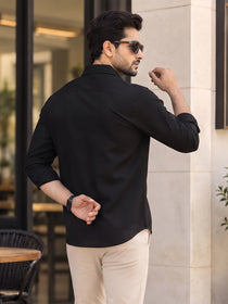 VORA LABEL Men’s Solid Cotton Blend Shirt | Full Sleeve Casual & Formal Shirt