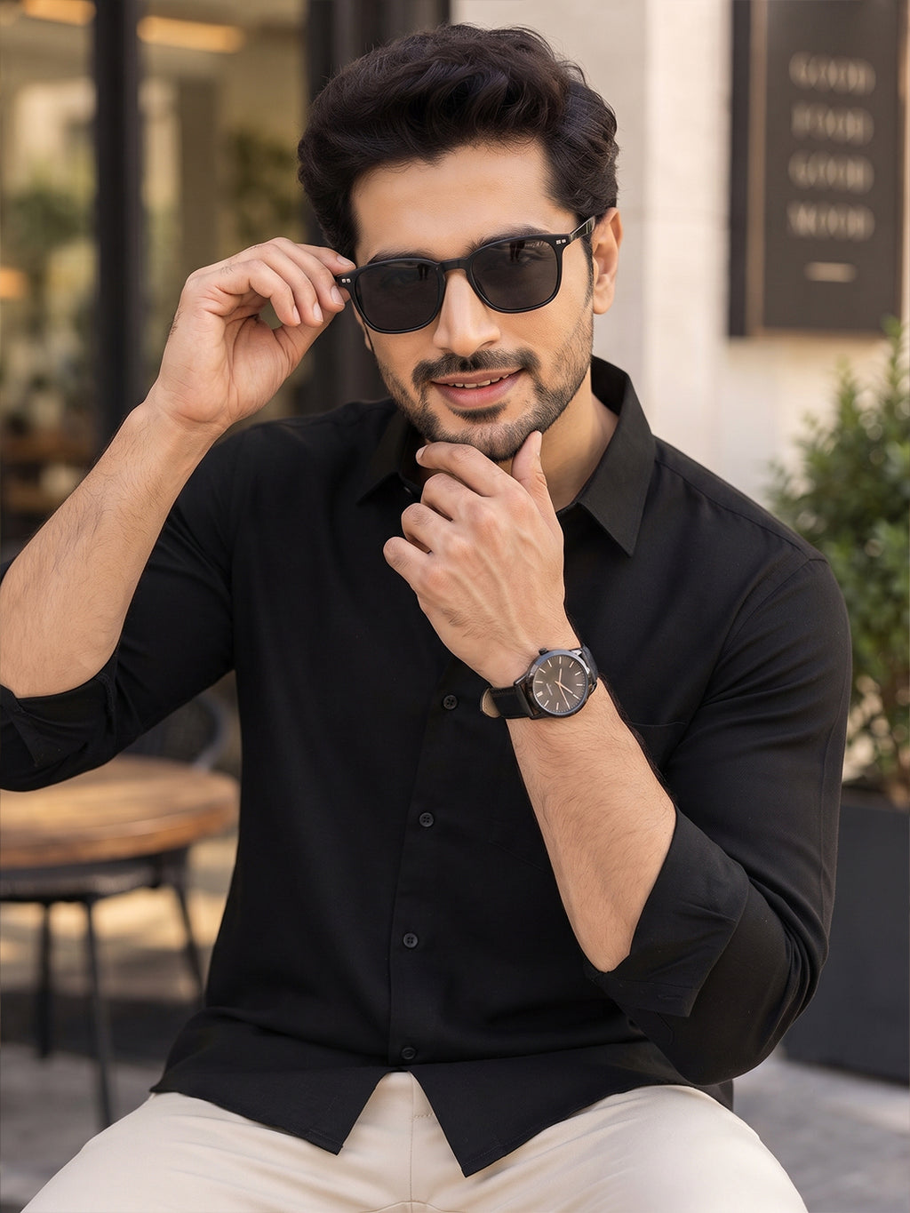 VORA LABEL Men’s Solid Cotton Blend Shirt | Full Sleeve Casual & Formal Shirt