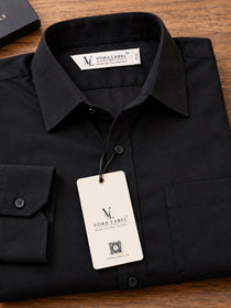 VORA LABEL Men’s Solid Cotton Blend Shirt | Full Sleeve Casual & Formal Shirt