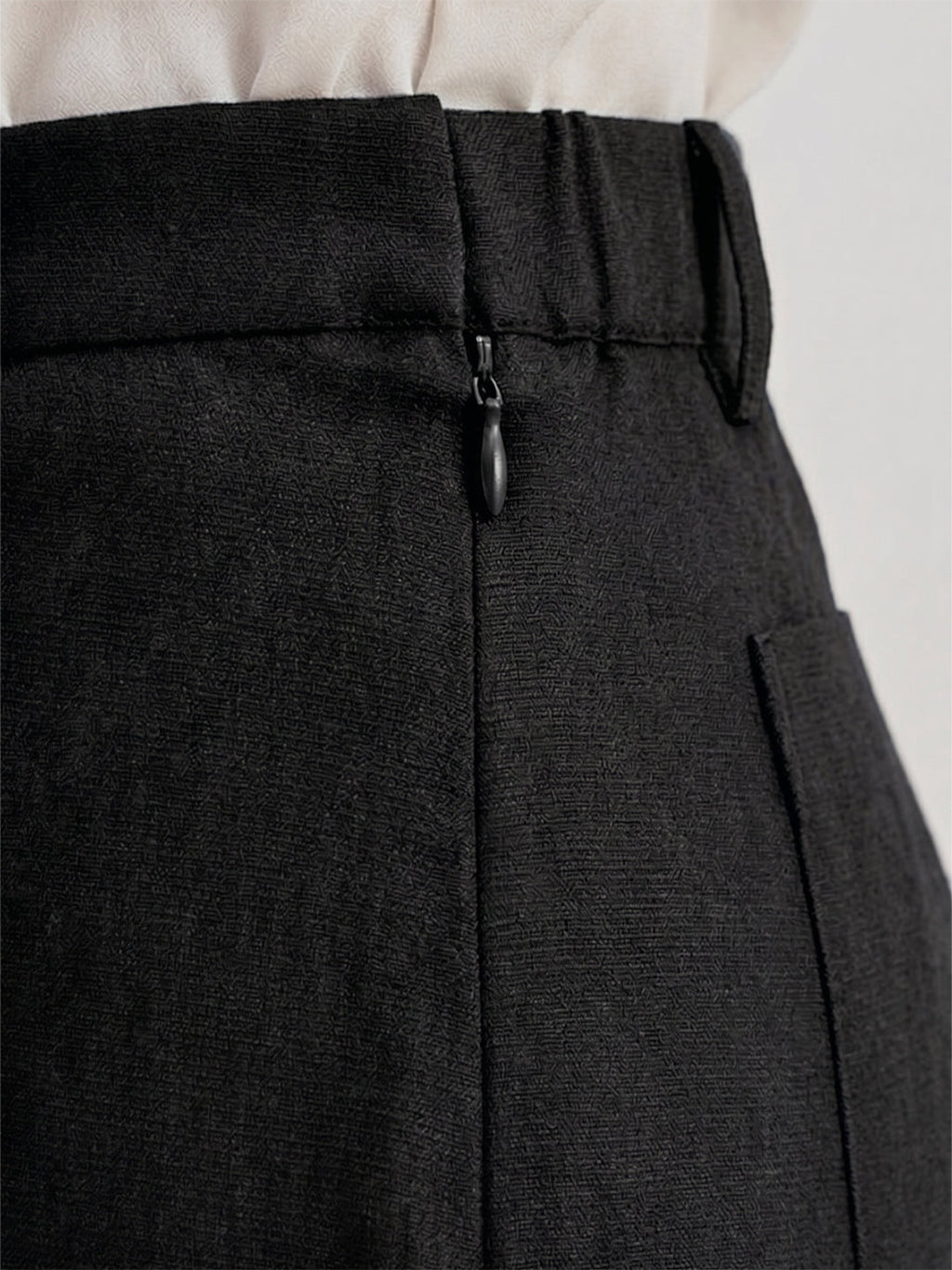 VORA LABEL Women Linen Solid Full Length Wide-Leg Trousers - Black