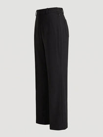 VORA LABEL Women Linen Solid Full Length Wide-Leg Trousers - Black