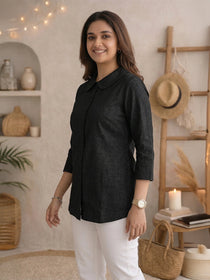 VORA LABEL Women Cotton Solid Regular Fit Shirt - White