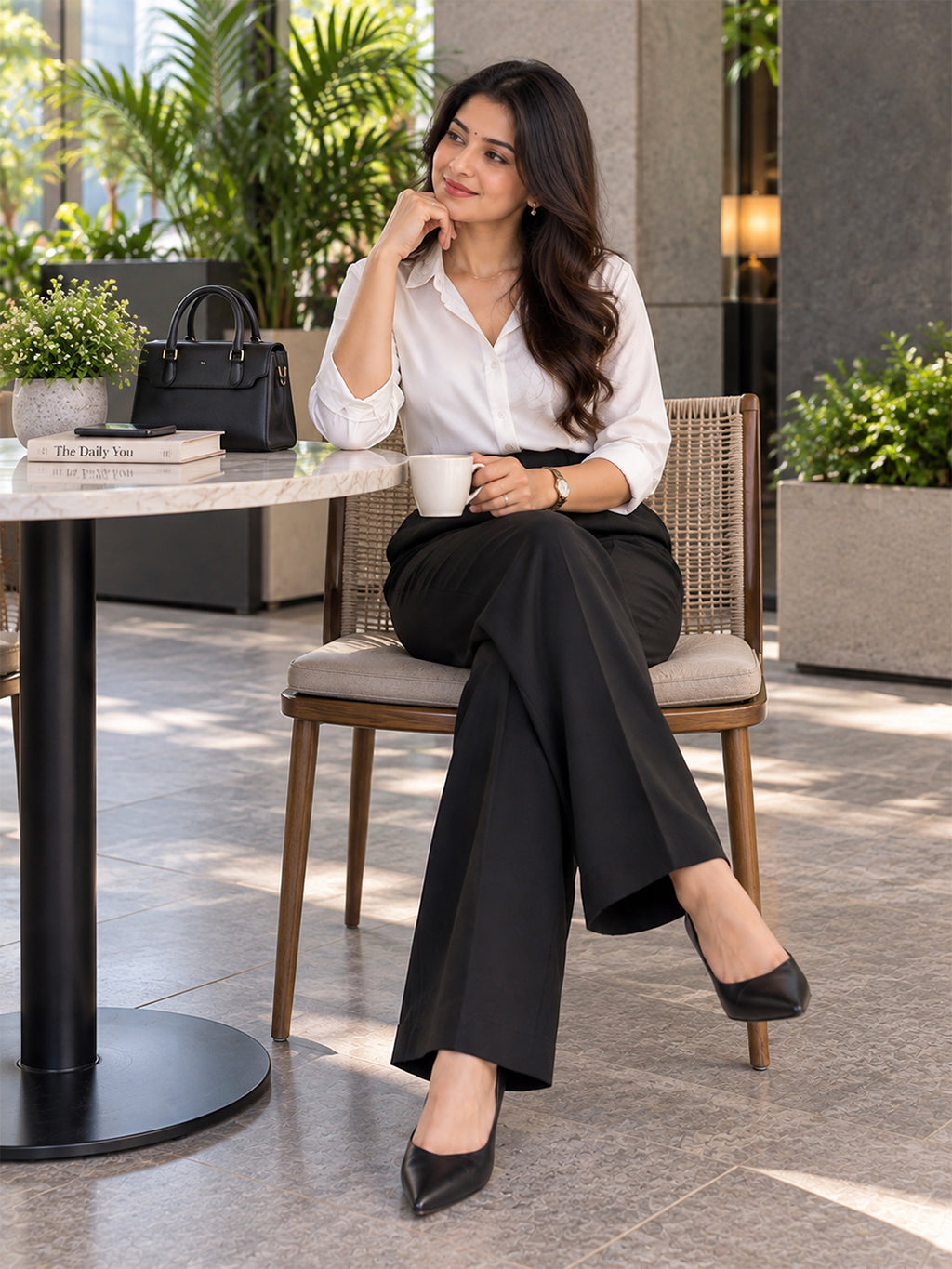 VORA LABEL Black Color Trousers For Women And Girls