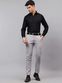 VORA LABEL Men Cotton Solid Regular Fit Casual Shirt - Black