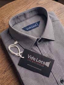 VORA LABEL Men Cotton Printed Regular Fit Casual Shirt - Grey