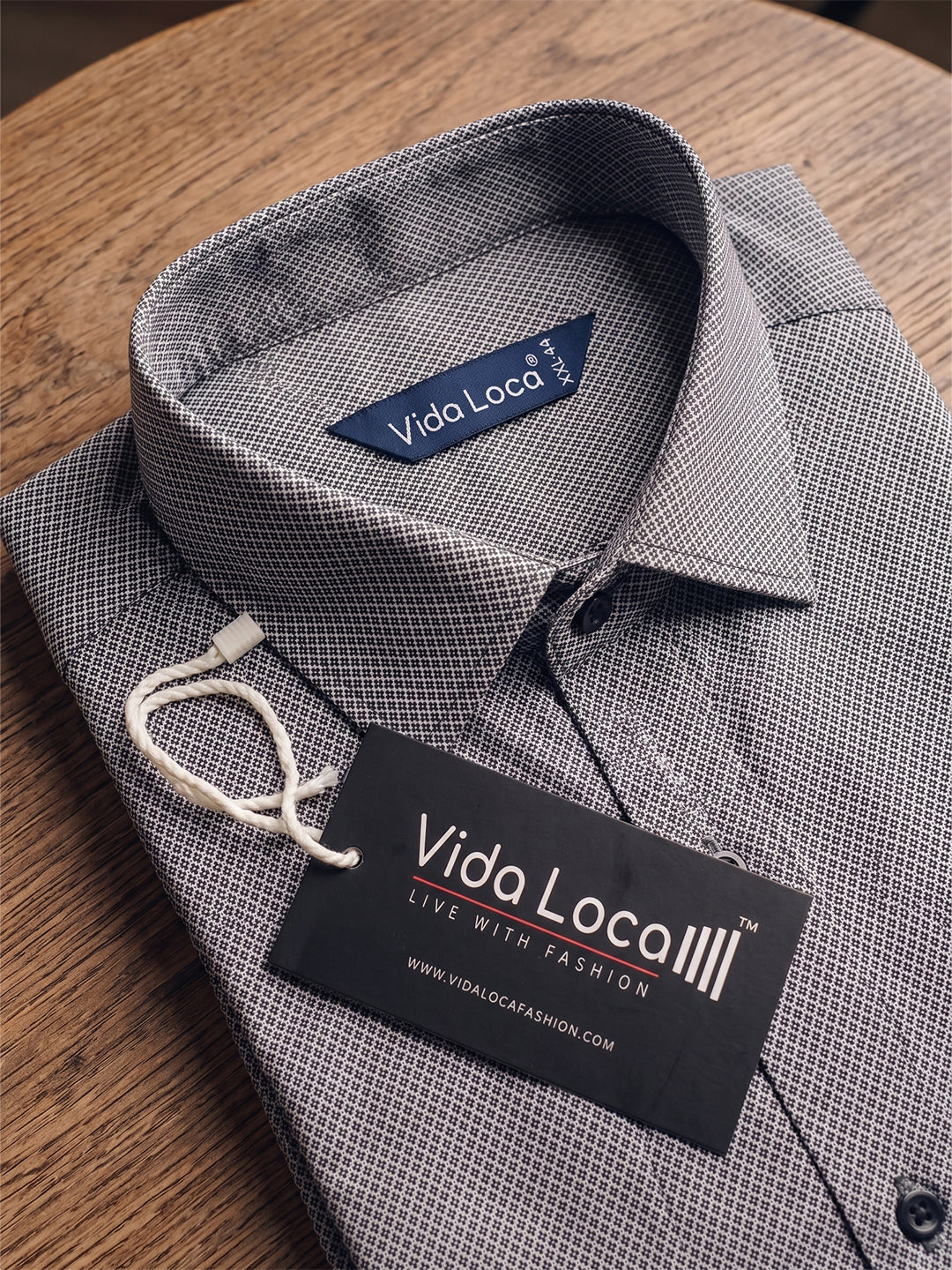 VORA LABEL Men Cotton Printed Regular Fit Casual Shirt - Grey