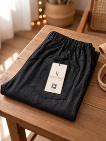 VORA LABEL Black Color Trousers For Women And Girls