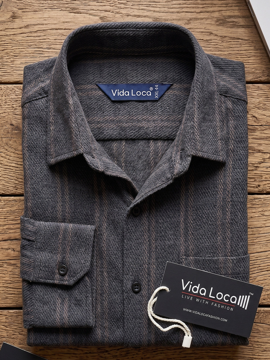 VORA LABEL Men Cotton Striped Regular Fit Spread Collar Casual Shirt - Black