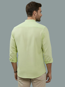 VORA LABEL Men Cotton Regular Fit Mandarin Collar Casual Shirt - Pink