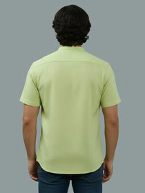 VORA LABEL Men Cotton Regular Fit Mandarin Collar Casual Shirt - White