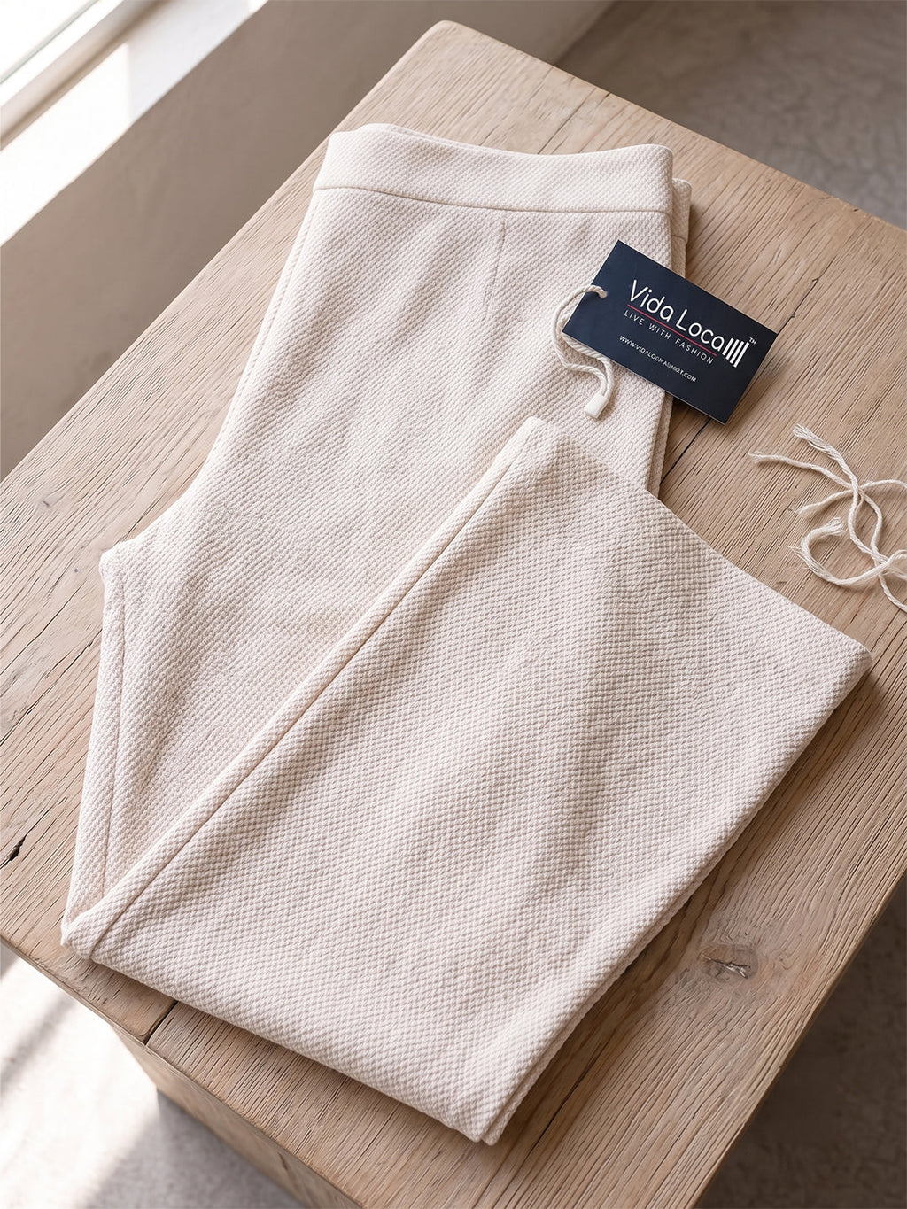 VORA LABEL Women Cotton Solid Relaxed Fit Palazzo Pants - Cream