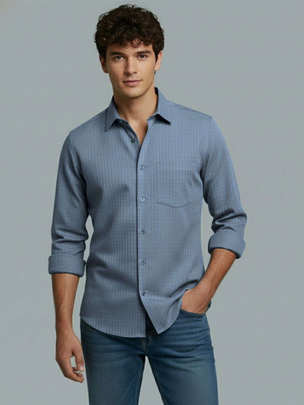 VORA LABEL Men Cotton Solid Regular Fit Spread Collar Casual Shirt - Black