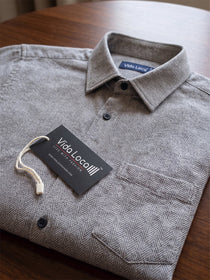VORA LABEL Men Cotton Printed Regular Fit Casual Shirt - Dark Grey