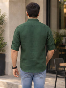 VORA LABEL Men’s Cotton Blend Solid Kurta | Mandarin Collar Full Sleeve Kurta with Pocket | Casual & Festive Wear