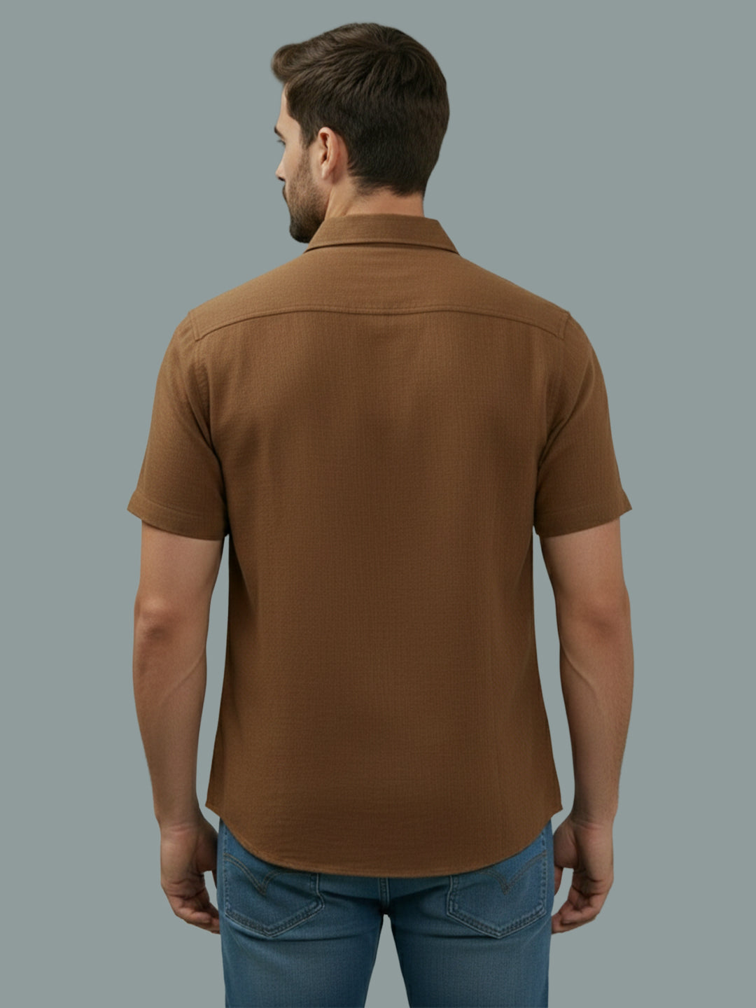 VORA LABEL Men Cotton Regular Fit Spread Collar Casual Shirt - Yellow