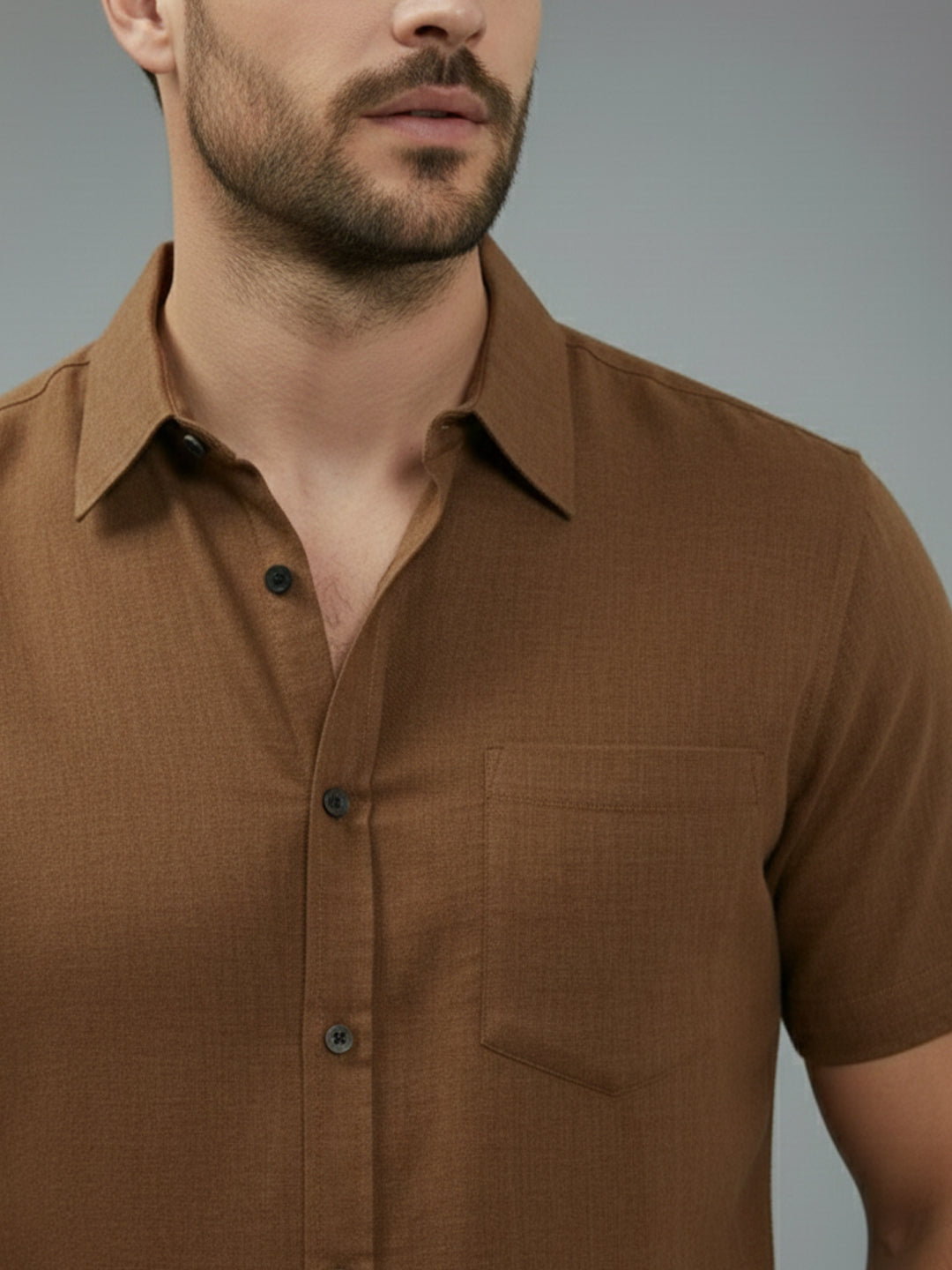 VORA LABEL Men Cotton Regular Fit Spread Collar Casual Shirt - Yellow