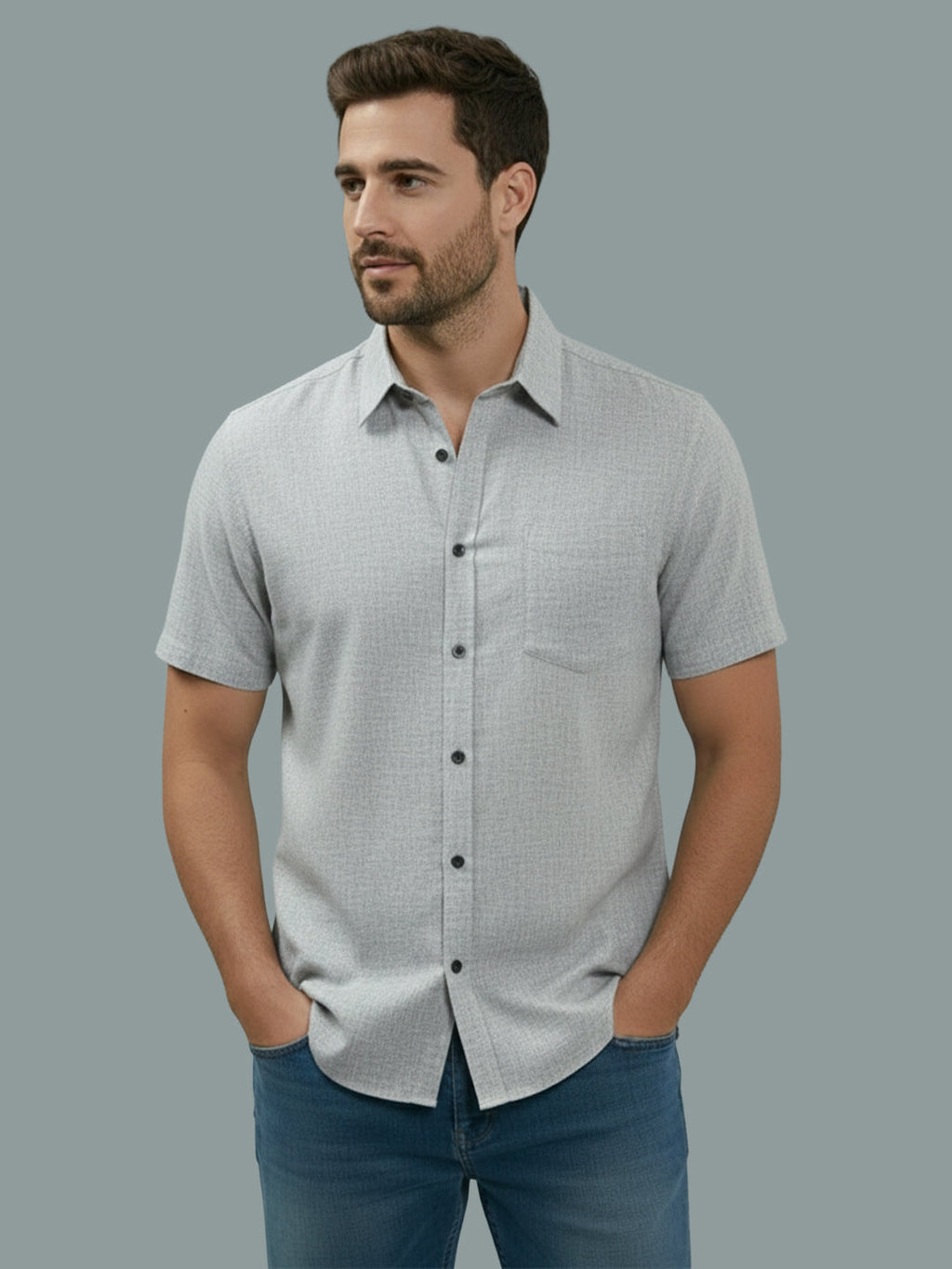 VORA LABEL Men Cotton Regular Fit Spread Collar Casual Shirt - Yellow
