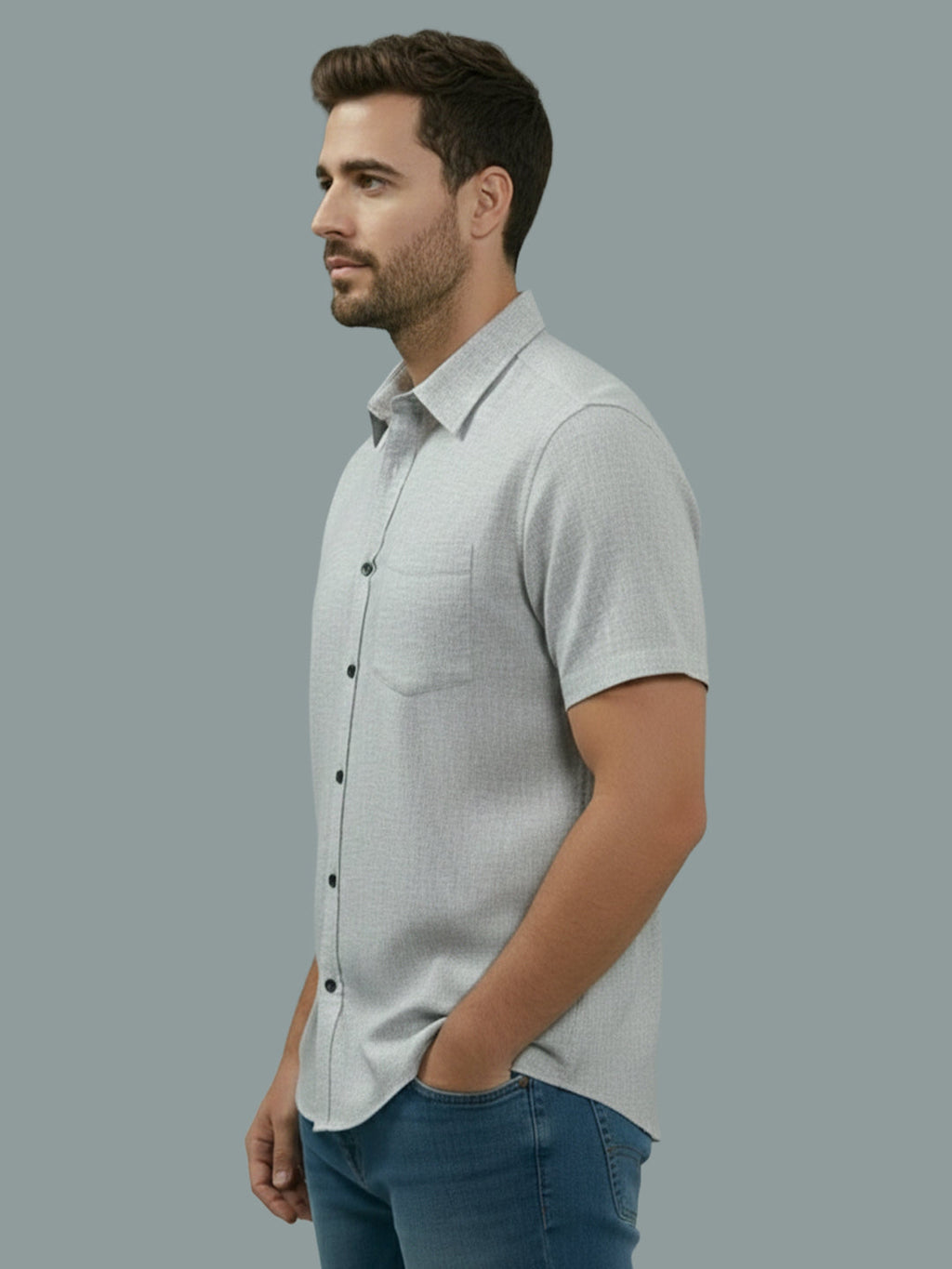 VORA LABEL Men Cotton Regular Fit Spread Collar Casual Shirt - Yellow