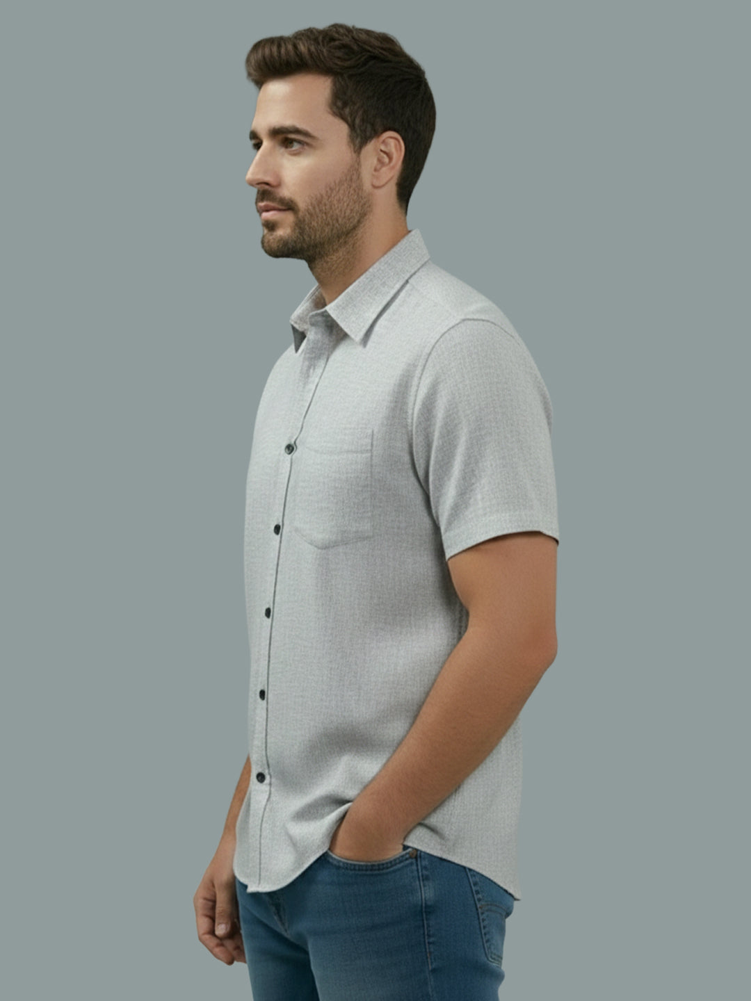 VORA LABEL Men Cotton Regular Fit Spread Collar Casual Shirt - Yellow