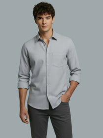 VORA LABEL Men Cotton Solid Regular Fit Spread Collar Casual Shirt - Black