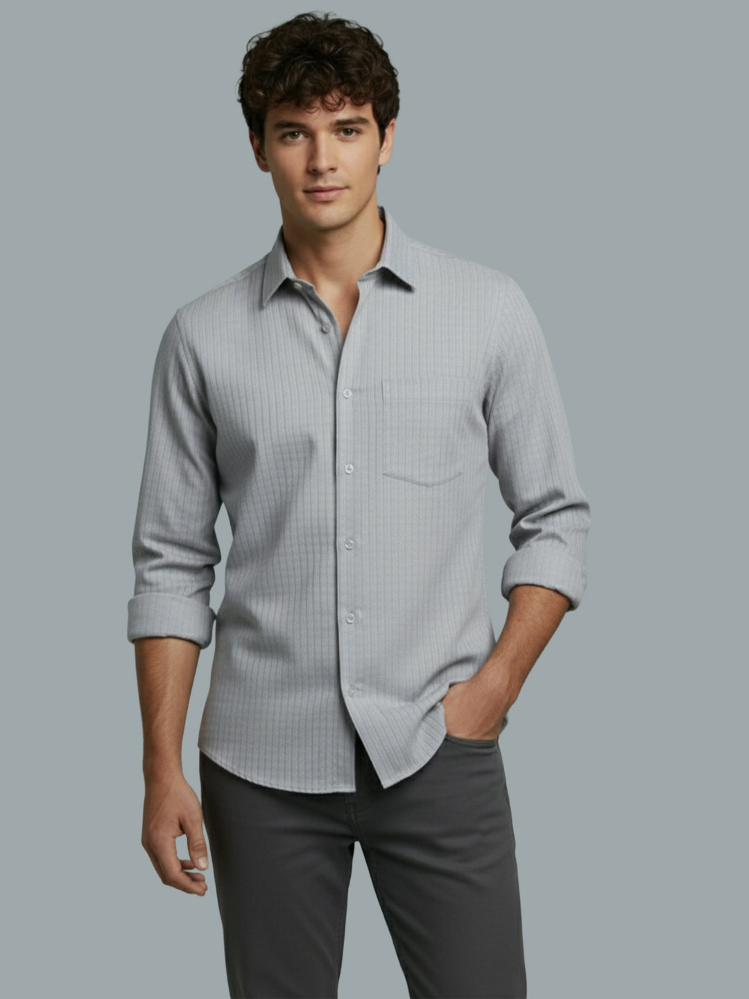 VORA LABEL Men Cotton Solid Regular Fit Spread Collar Casual Shirt - Black