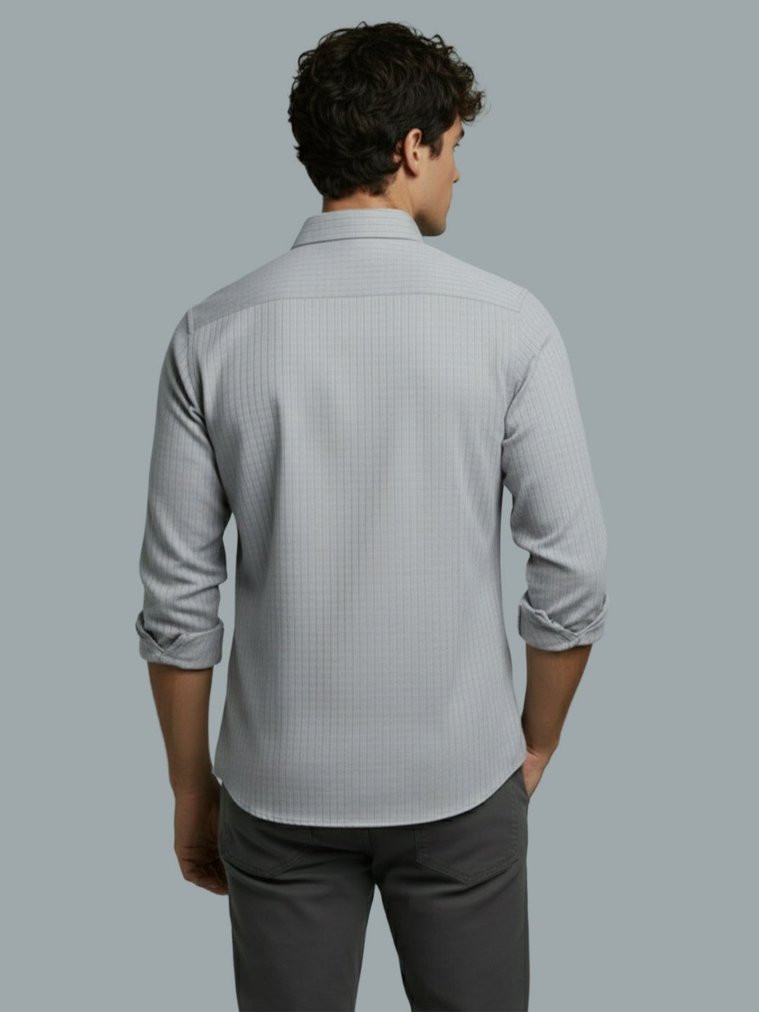 VORA LABEL Men Cotton Solid Regular Fit Spread Collar Casual Shirt - Black