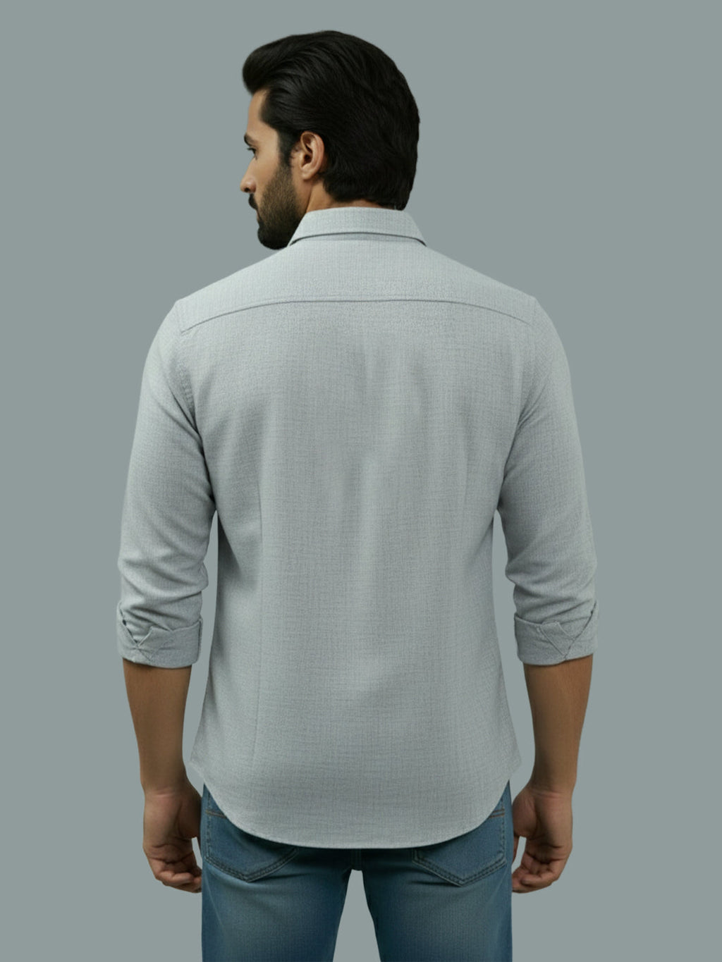 VORA LABEL Men Cotton Regular Fit Spread Collar Casual Shirt - Green