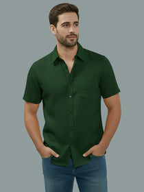VORA LABEL Men Cotton Regular Fit Spread Collar Casual Shirt - Yellow
