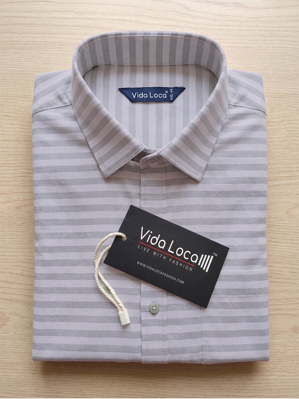 VORA LABEL Men Denim Striped Slim Fit Casual Shirt - Black