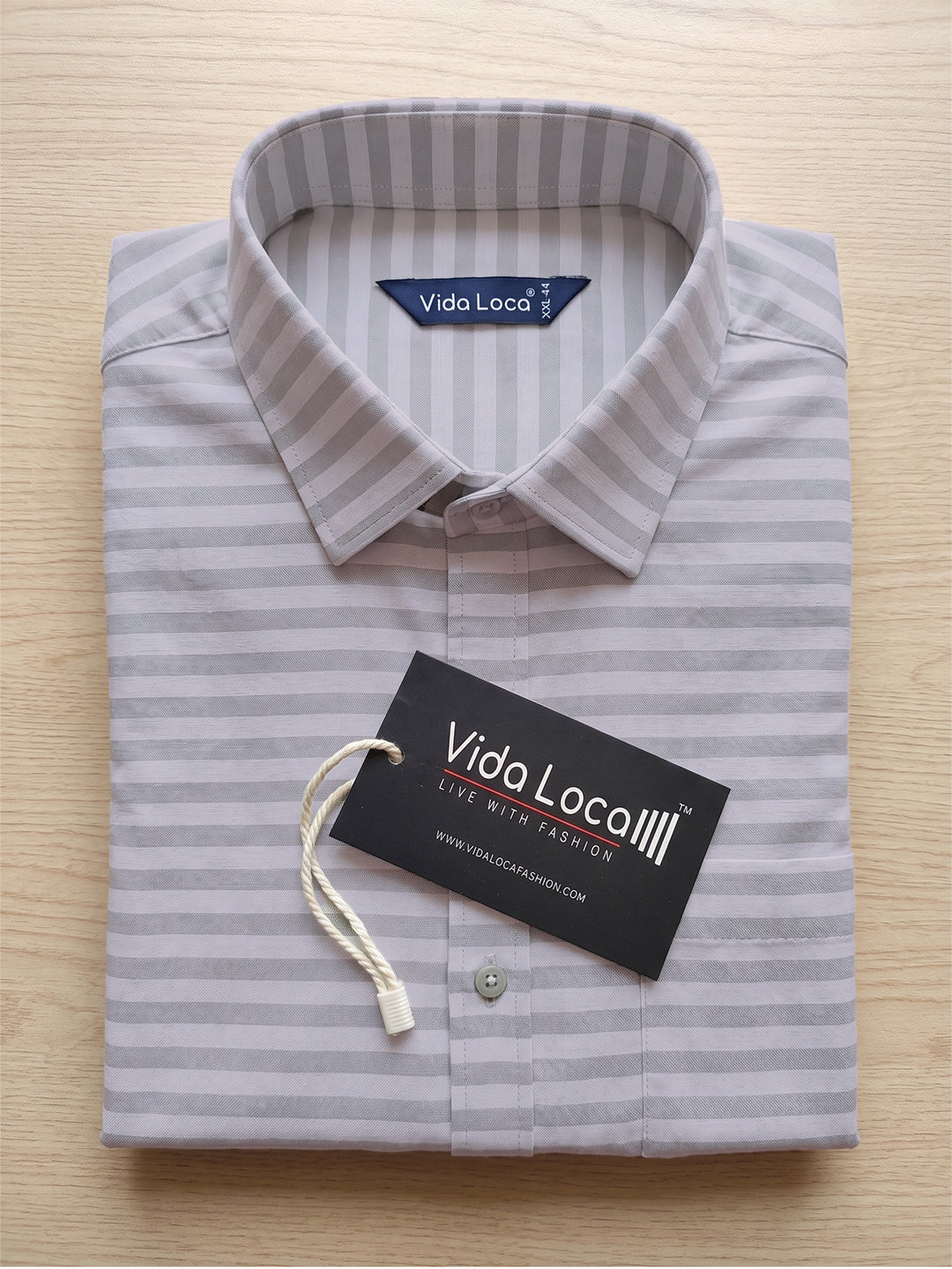 VORA LABEL Men Denim Striped Slim Fit Casual Shirt - Black