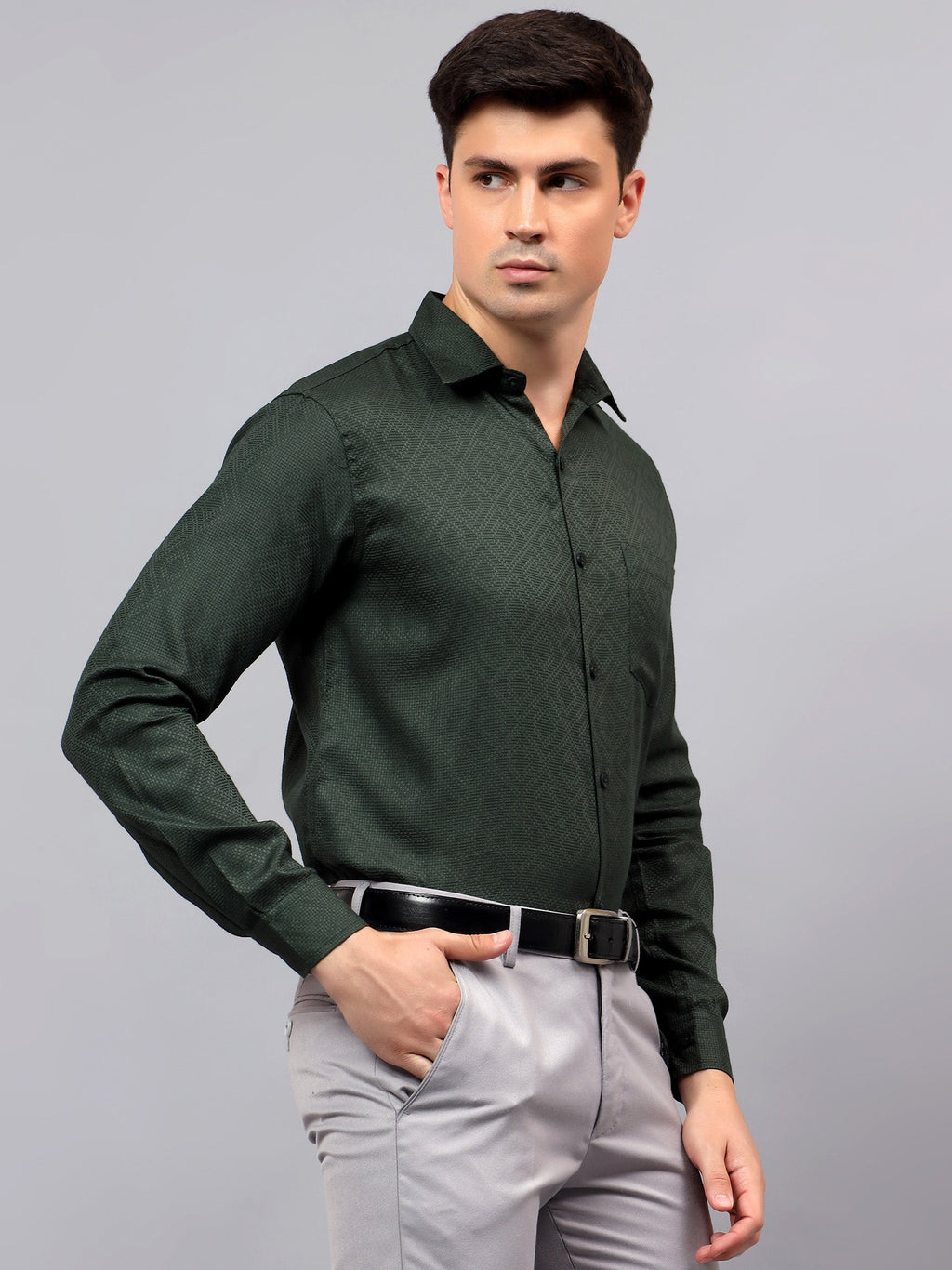 VORA LABEL Men Cotton Solid Regular Fit Casual Shirt - Black