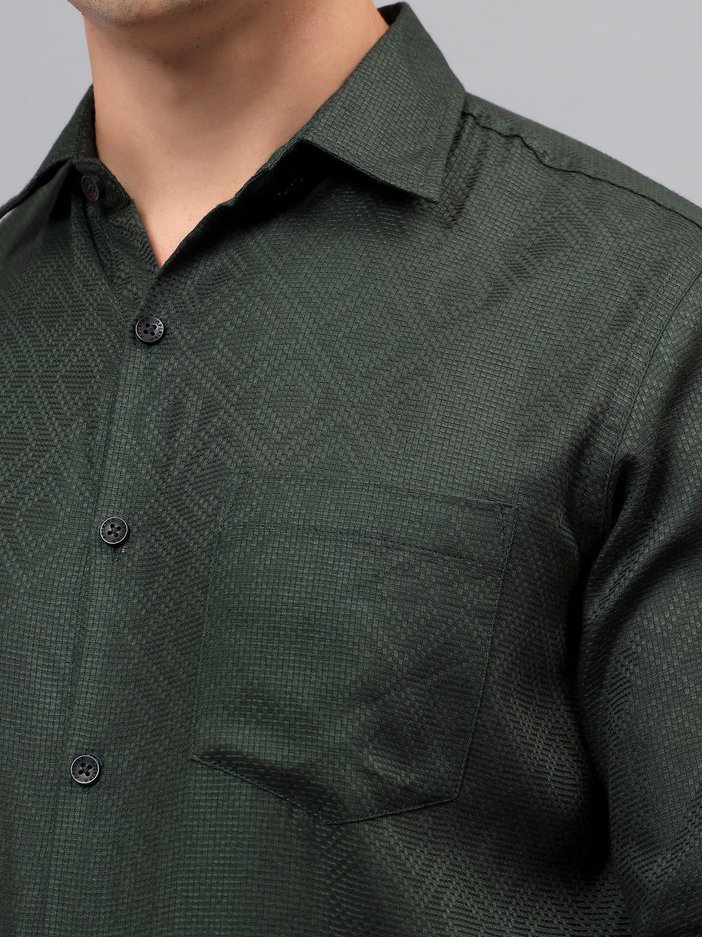 VORA LABEL Men Cotton Solid Regular Fit Casual Shirt - Black