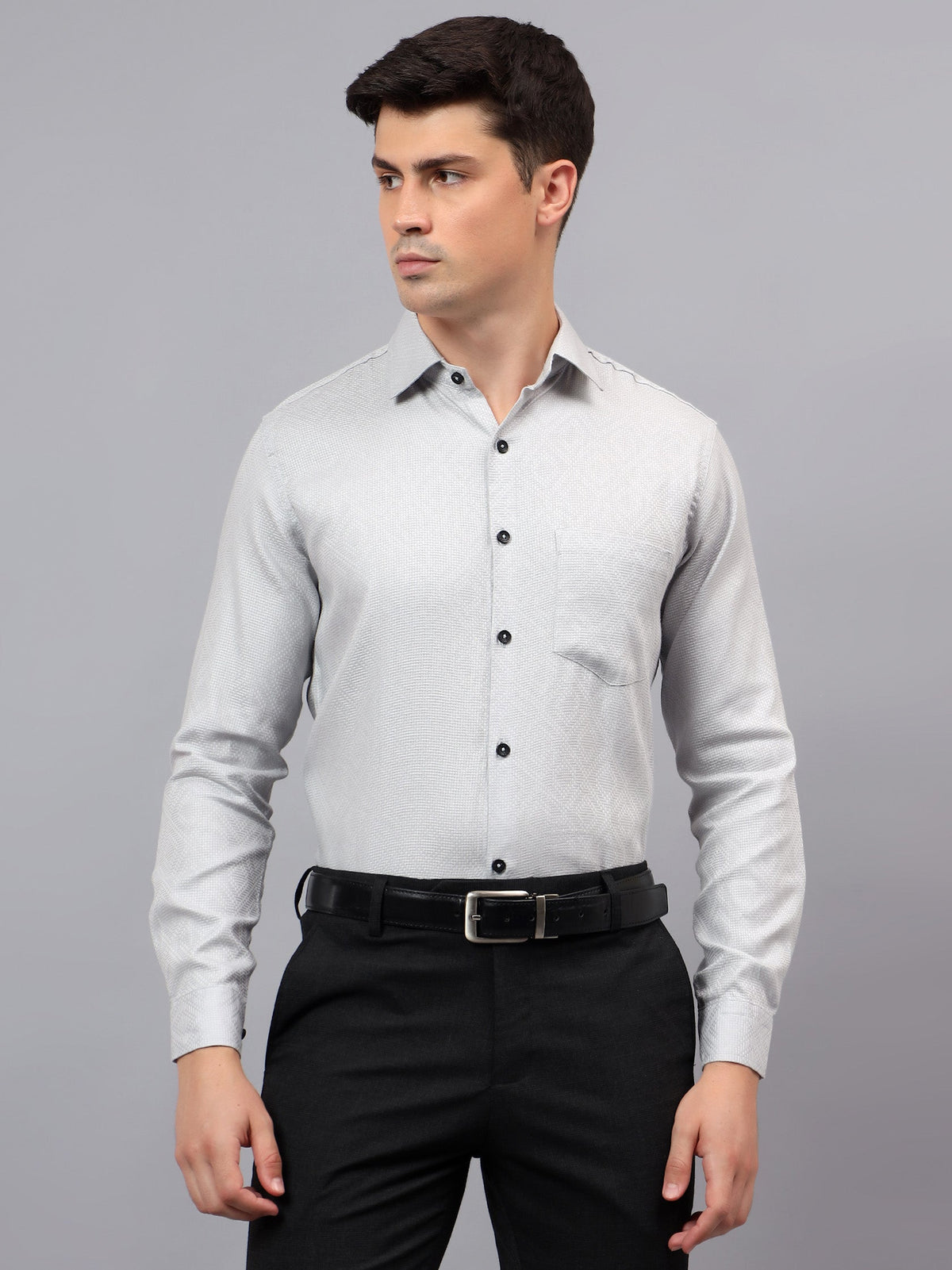 VORA LABEL Men Cotton Solid Regular Fit Casual Shirt - Black