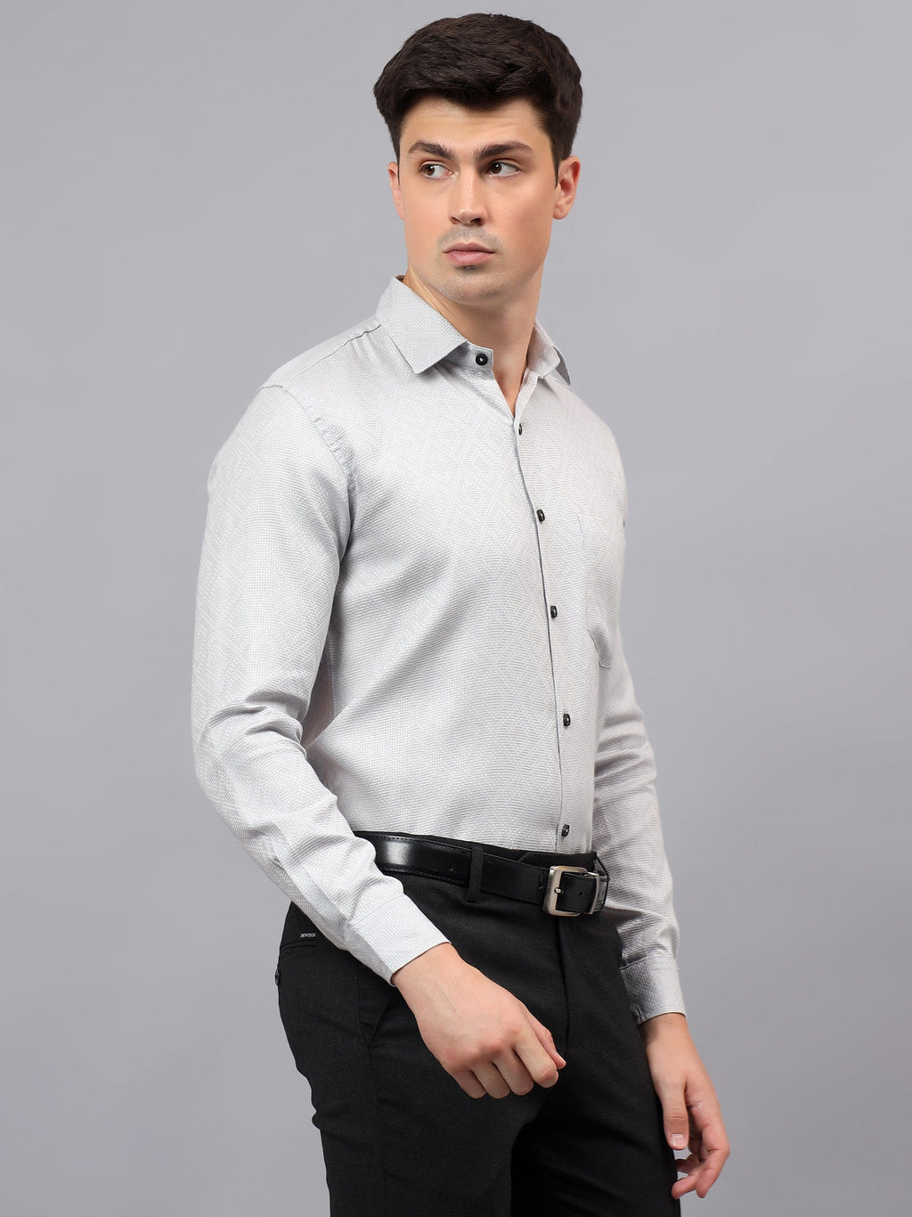 VORA LABEL Men Cotton Solid Regular Fit Casual Shirt - Black