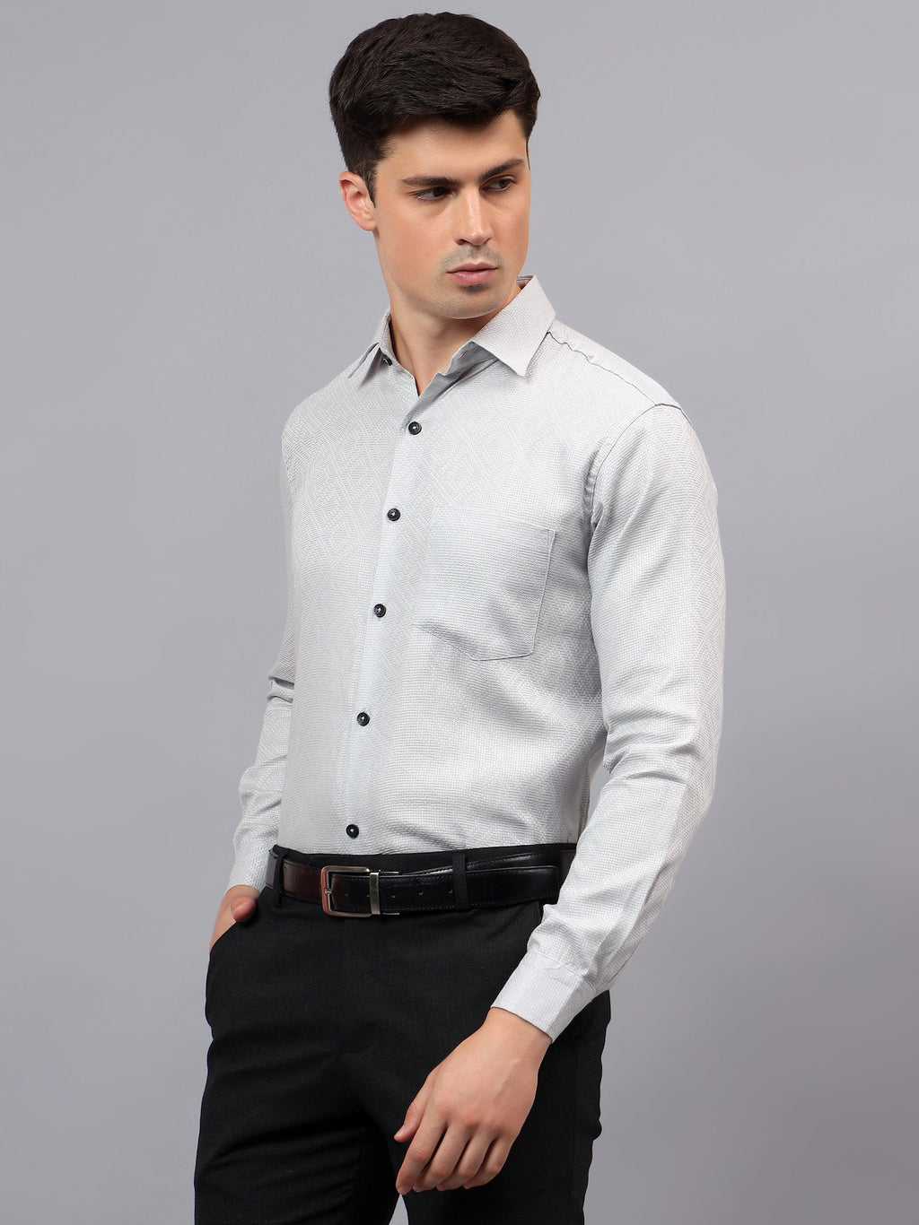 VORA LABEL Men Cotton Solid Regular Fit Casual Shirt - Black