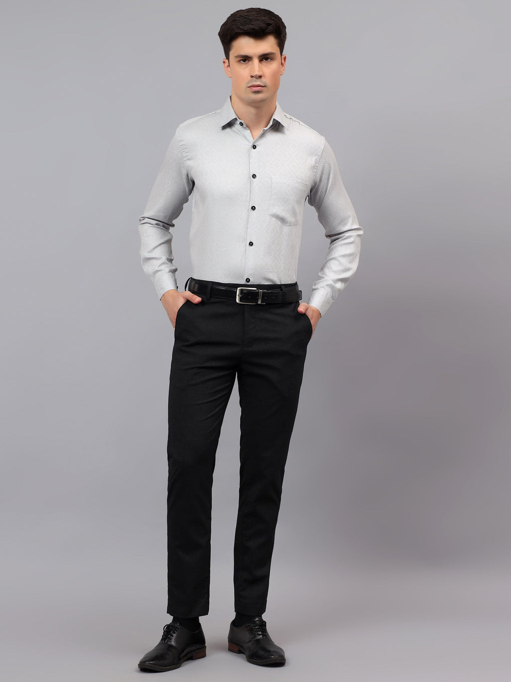 VORA LABEL Men Cotton Solid Regular Fit Casual Shirt - Black