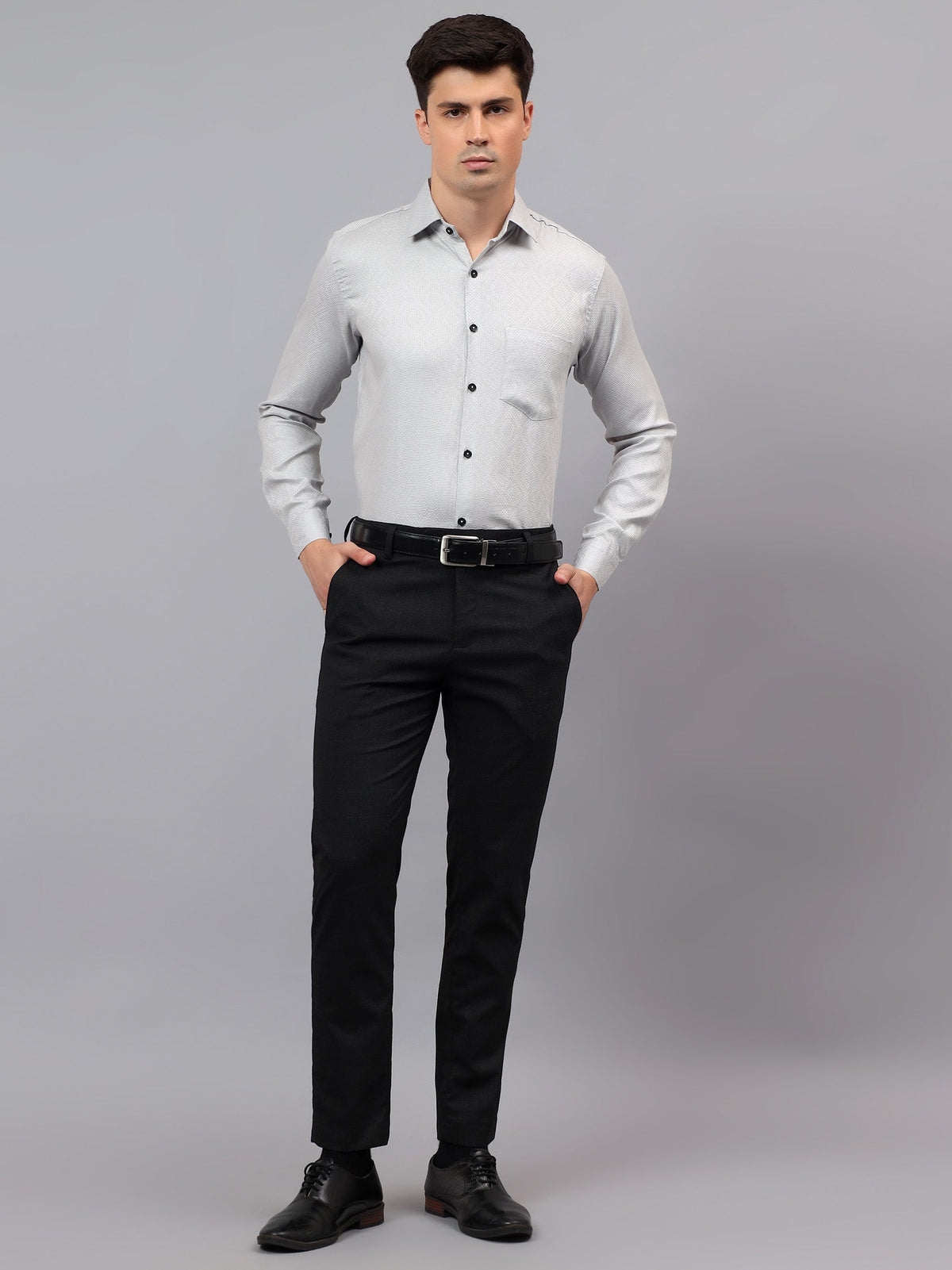 VORA LABEL Men Cotton Solid Regular Fit Casual Shirt - Black